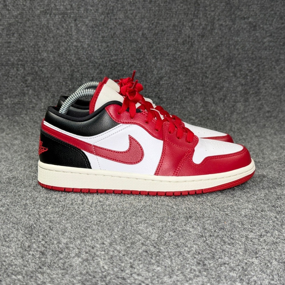 Jordan 1 Low Athletic Shoes Women's 8.5 Reverse Black Toe Red Retro Sneakers